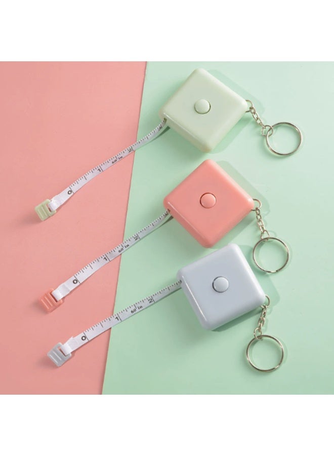 Woofixer 3Pcs 60-Inch Soft Tape Measure, Retractable Fabric Measuring Tapes with Double Scale, Keyring & Double-Sided Printing for Body Sewing Tailor Measurements - Image 4